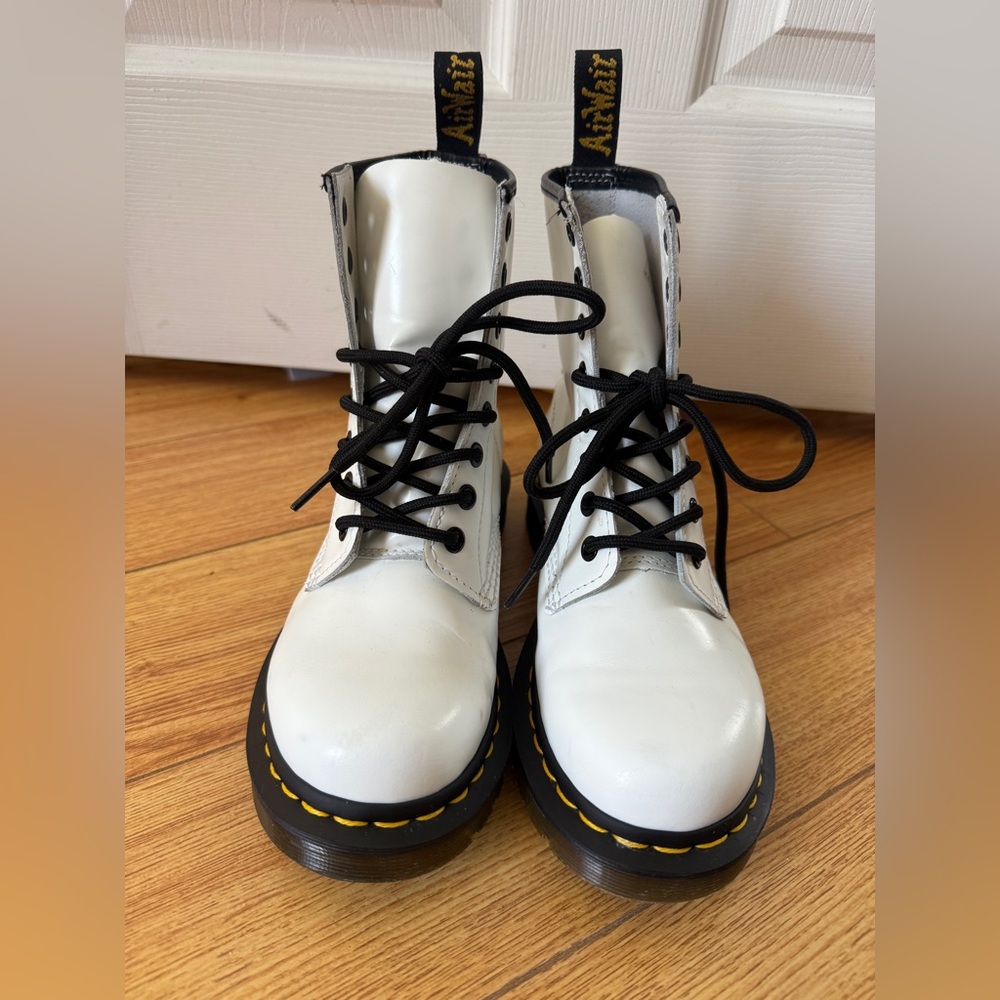 Dr. Martens Women’s White Leather Combat Boots